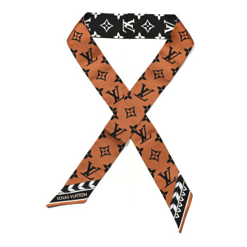 LOUIS VUITTON Silk Monogram LV Crafty Bi Color BB Bandeau Caramel Black