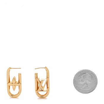 LOUIS VUITTON Metal My LV Chain Earrings Gold