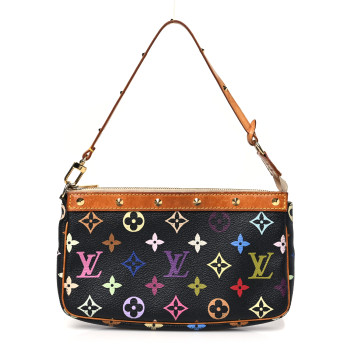LOUIS VUITTON Monogram Multicolor Pochette Accessories Black
