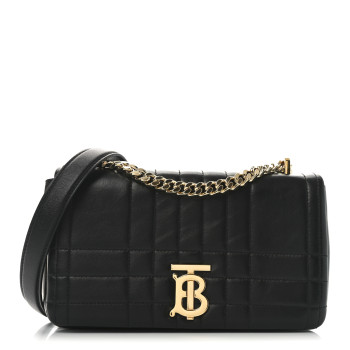 BURBERRY Lambskin Quilted Small Lola Bag Black