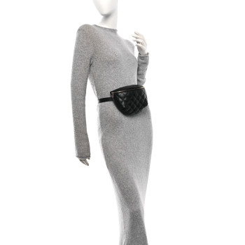 CHANEL Calfskin Quilted Waist Belt Bag Black