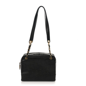 CHANEL Caviar CC Shoulder Bag Black
