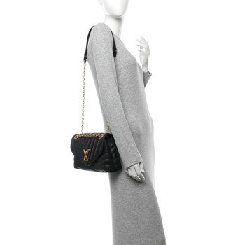 LOUIS VUITTON Calfskin LV New Wave Chain Bag Black