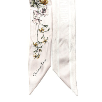 CHRISTIAN DIOR Silk Twill D-Floral Mitzah Scarf Pink