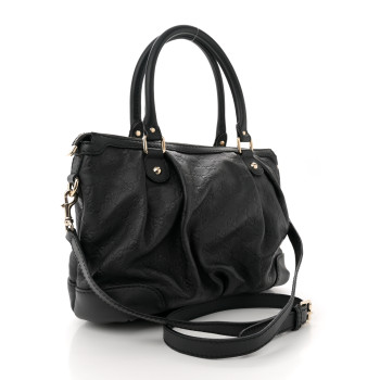 GUCCI Guccissima Medium Sukey Top Handle Tote Black