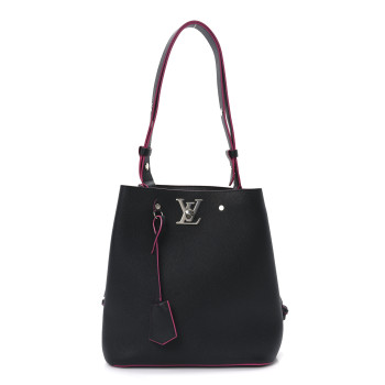 LOUIS VUITTON Calfskin Lockme Bucket Black