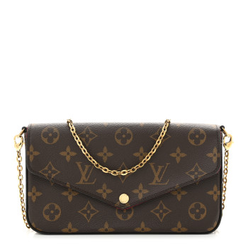 LOUIS VUITTON Monogram Pochette Felicie Chain Wallet Fuchsia