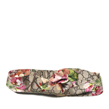 GUCCI Silk Monogram Blooms Print Headband Antique Rose