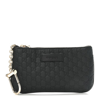 GUCCI Microguccissima Key Ring Coin Case Black
