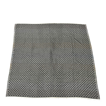 GUCCI Viscose Cotton Silk Jacquard GG Monogram Shiny Summer Square Shawl Lead Multicolor