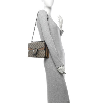 GUCCI GG Supreme Monogram Small Dionysus Shoulder Bag Taupe