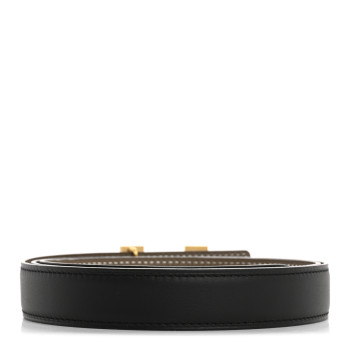 HERMES Swift Epsom 24mm Mini Constance H Belt 100 40 Black Etoupe