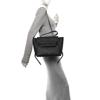 CELINE Grained Calfskin Micro Belt Bag Navy Blue