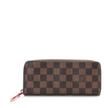LOUIS VUITTON Damier Ebene Clemence Wallet Cherry