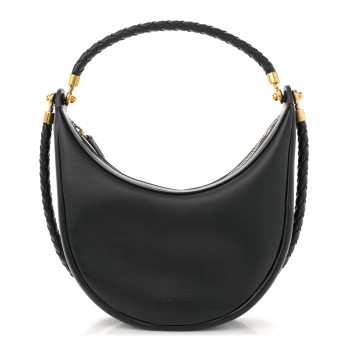 BOTTEGA VENETA Smooth Calfskin Hula Hoop Shoulder Bag Black