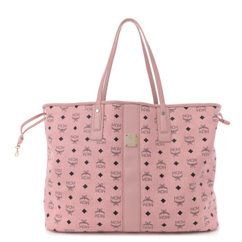 MCM Visetos Large Liz Reversible Shopper Tote Soft Pink