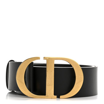 CHRISTIAN DIOR Calfskin CD Belt 75 30 Black