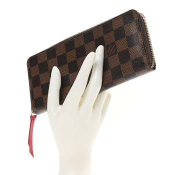 LOUIS VUITTON Damier Ebene Clemence Wallet Cherry