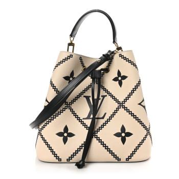 LOUIS VUITTON Empreinte Monogram Giant Broderies Neonoe MM Cream Black