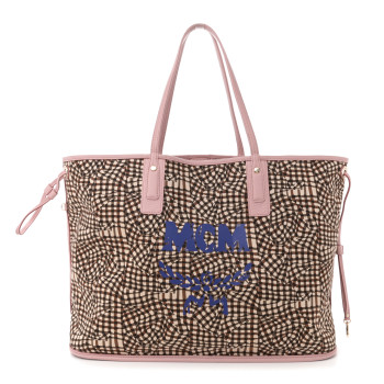 MCM Visetos Large Liz Reversible Shopper Tote Soft Pink