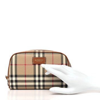 BURBERRY House Check Small Cosmetic Pouch Archive Beige