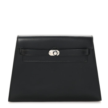 HERMES Box Kelly Crutch Clutch Black