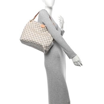 LOUIS VUITTON Damier Azur Graceful PM Rose Ballerine