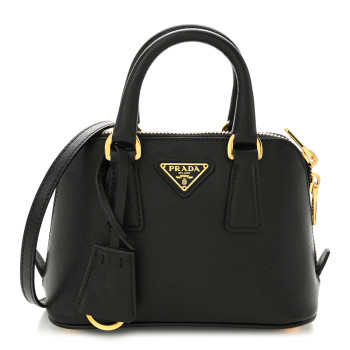 PRADA Saffiano Lux Mini Promenade Tote Black
