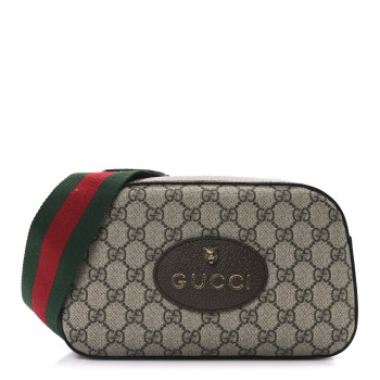 GUCCI GG Supreme Monogram Web Neo Vintage Shoulder Bag Beige New Acero Crop
