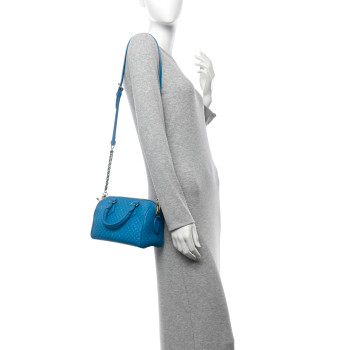 LOUIS VUITTON Calfskin Nanogram Embossed Speedy Bandouliere 20 Blue