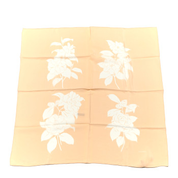 CHANEL Silk Camellia Scarf Pink