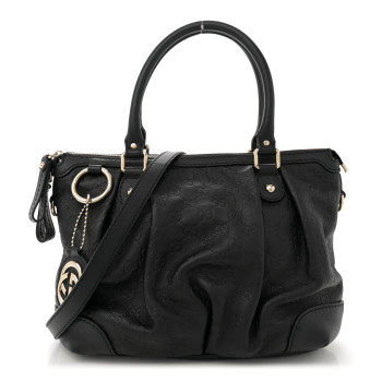 GUCCI Guccissima Medium Sukey Top Handle Tote Black