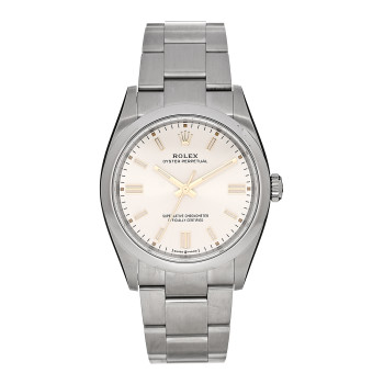 ROLEX Stainless Steel 36mm Oyster Perpetual Watch Silver 126000