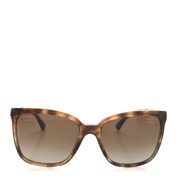 CHANEL Polarized Square Chain PSunglasses 5325 Tortoise