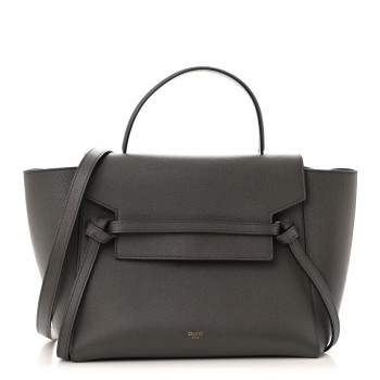 CELINE Grained Calfskin Mini Belt Bag Grey