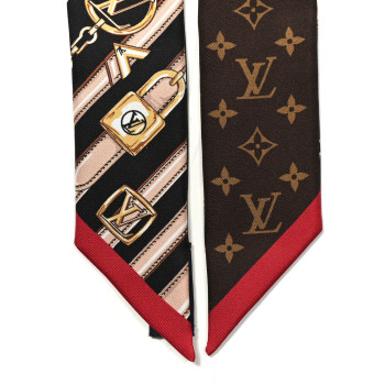 LOUIS VUITTON Silk Monogram Forever BB Bandeau Brown