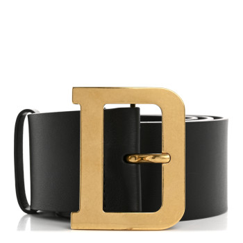CHRISTIAN DIOR Calfskin Diorquake Belt 80 32 Black