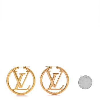 LOUIS VUITTON Metal Louise Hoop Earrings Gold