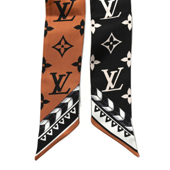 LOUIS VUITTON Silk Monogram LV Crafty Bi Color BB Bandeau Caramel Black