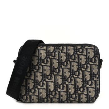 CHRISTIAN DIOR Oblique Pouch Navy Blue