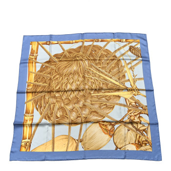 HERMES Silk Jardin Creole Scarf 90