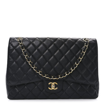 CHANEL Caviar Quilted Maxi Single Flap Black