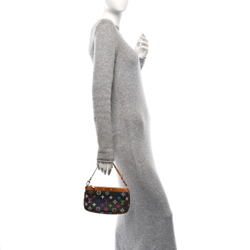 LOUIS VUITTON Monogram Multicolor Pochette Accessories Black