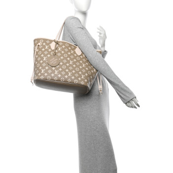 LOUIS VUITTON Empreinte Monogram Spring In The City Neverfull MM Kaki Beige Cream