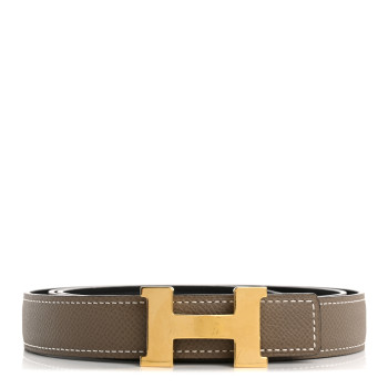 HERMES Swift Epsom 24mm Mini Constance H Belt 100 40 Black Etoupe