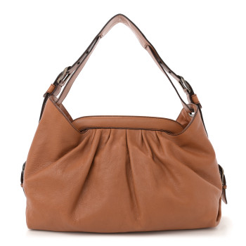 FENDI Grained Calfskin Doctor B Hobo Bag Cognac