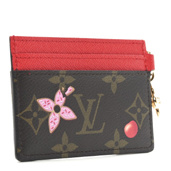 LOUIS VUITTON Monogram LV Charms 2024 Christmas Animation Candy Factory Card Holder Candy Red