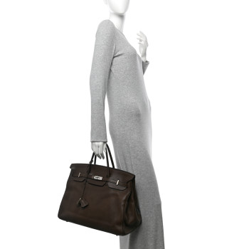 HERMES Taurillon Clemence Birkin 40 Cafe