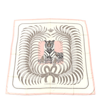 HERMES Cashmere Silk Tigre Royal Shawl 140