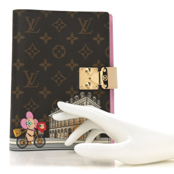 LOUIS VUITTON Monogram 2022 Christmas Animation Paris Notebook Cover Pink